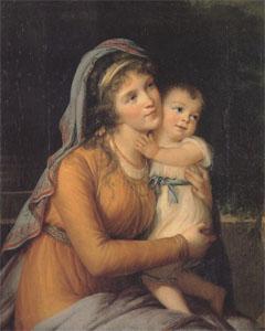 VIGEE-LEBRUN, Elisabeth Countess A S Stroganova and Her Son (san 05) France oil painting art
